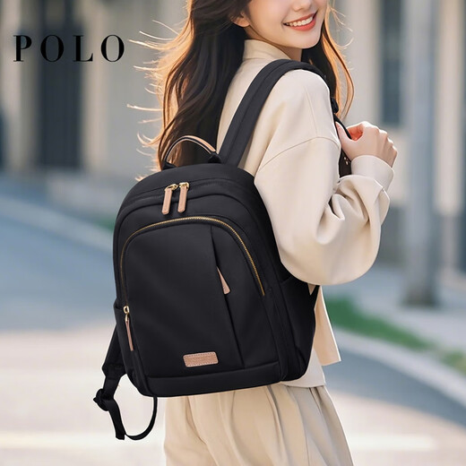 POLO双肩包女旅行书包笔记本ipad包防泼水包休闲百搭通勤背包生日礼物