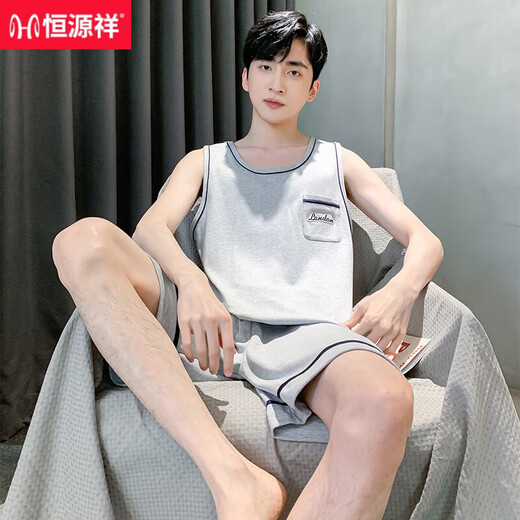 Hengyuanxiang Sommer reines Baumwollweste Shorts Pyjamas Lose Casual Home-Kleidung im mittleren Alter mit großer Größe H9928 (Kurzärärmel-Shorts) L (Empfohlen 100-120 Jin [Jin gleich 0,5 kg]))