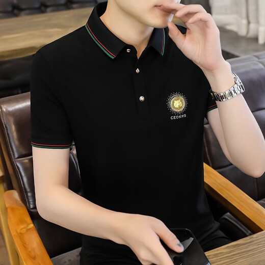 FJLT轻奢高档品牌polo衫男士T恤夏季新款时尚短袖翻领商务透气上衣 F6628（白色） XL (建议130-145斤)