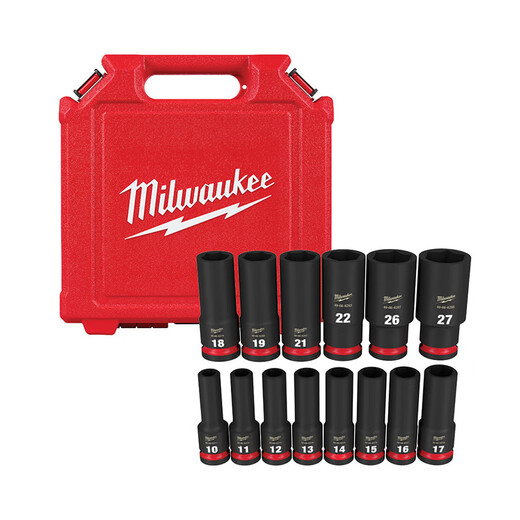 Milwaukee 1/2 machine extended socket set auto repair socket set electric wrench socket 49-66-7014 (1__2 extended machine socket, 1