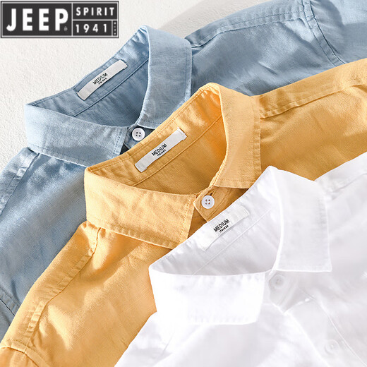 Jeep Spirit Herrenlinie Line Revers Kurzarm T-Shirt Lose Hemd Kragen Top Kleidung mit LED T-Cotton Line T-Shirt Line Sommer 9711 Weiß 3xl