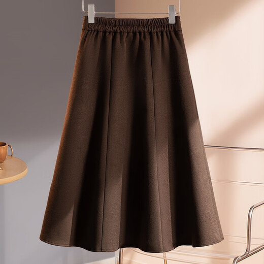 Sibaishe High Waist Umbrella Skirt 2025 Autumn New Women's Commuting Simple Temperament Mid-Length A-Line Skirt