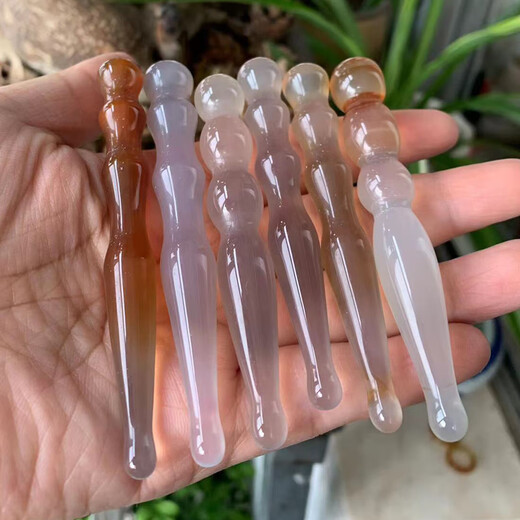 天宝屋 纯天然玛瑙刮痧板 面部脸部眼部美容刮痧片 拔筋棒  g02 第1583款