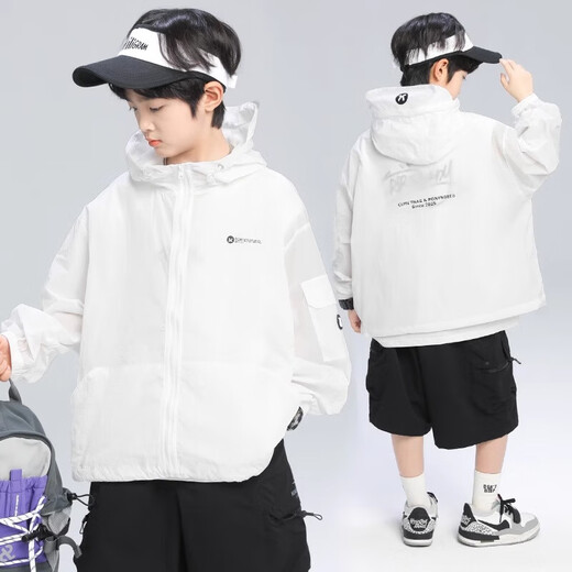 Boys' summer sun protection clothing jacket 2025 new summer children's sun protection clothing thin section medium and large boys summer style trendy CQS-T906 gray 140