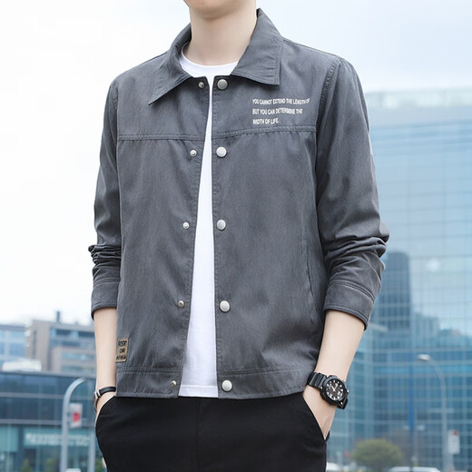 Airmiuu International Brand Jacket Men's Spring and Automn 2025 Nouvelle veste de chemise de travail en daim Slim-Fit [] K12806 KAKI Fleece (emballage de boîte-cadeau) M [90-120Jin [Jin est égal à 0,5 kg]]]