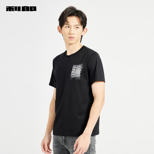 Lilang [Moisture-absorbing and sweating/cooling] Lilang short-sleeved T-shirt for men for round neck slightly wide 2025 summer men's clothing White (24XTX6172Y) M 170/88A