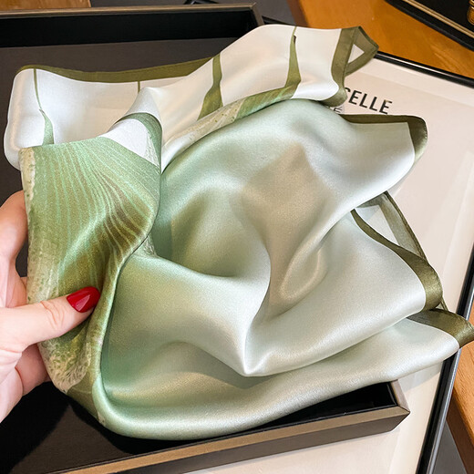 
CARNEGIE/KEITH Silk Scarf for Women 2025 New Mulberry Silk Scarf Shawl Scarf High-end Square Scarf Long Strip Scarf For Wife and Girlfriend Elegant Ginkgo Leaf [100% Mulberry Silk]