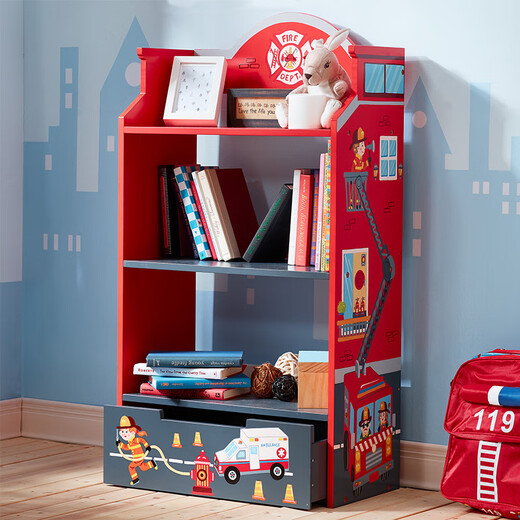 OUOETYteamson, Fenduoqi Baby Bookshelf Picture Bookshelf Children's Toy Storage Cabinet Furniture Kindergarten Pink Jungle Adventure Bookshelf + 2-layer Storage Chassis W-8268A