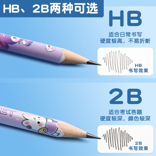 宏安泽小学生铅笔一年级幼儿园专用洞洞笔大三角杆学生儿童hb正姿2b2比初学者矫姿套装 3271圆杆蓝色套装一套 2B x 其他/other