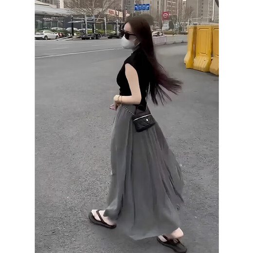 减龄一整套ootd穿搭韩剧女主风情万种超火连衣裙2025春季新款女装 上衣+裙子（两件套） XL
