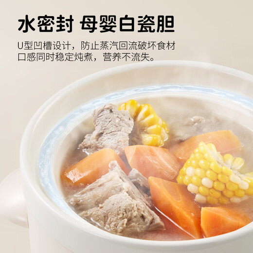 Tianji (TONZE) Maternal and Infant Electric Stew Pot, Baby Food Complementary Pot Ceramic, Steaming Rice Oil, Straight Stew by Month, Micro Pressure Stew Pot, BB Pot, Mini Stew Cup, Government Subsidy DDG-10DB 1L