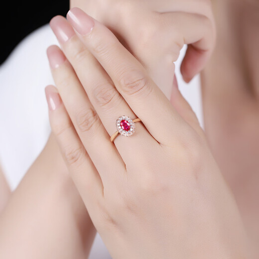 Tingliang 0.7 carat pigeon blood red ruby ring 18K gold set with diamonds Colorful gemstone ring Size message (9 to 21) available Available size message (10 to 22) available
