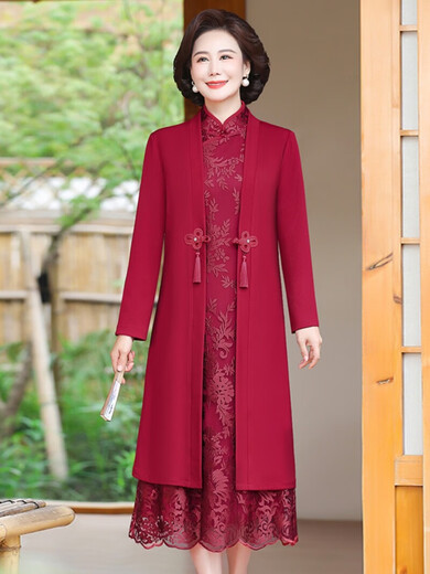 Die Schwiegermutter von Sanqi Huxi trägt ein edles Hochzeitsbankett, schlank und bedeckt ihren Bauch und kann zweiteilige Sets von Mutter Hochzeitskleidung 2025 Neue Hochzeit 9276 Pink XL tragen [vorgeschlagen 90-105jin [Jin gleich 0,5 kg]]