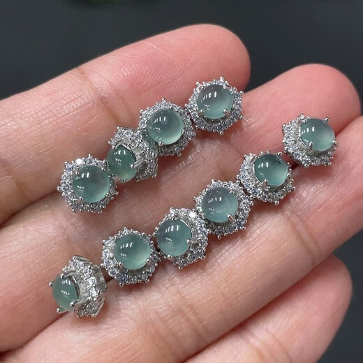 Jade A cargo sky blue high ice earrings new product launched 5m1 pair