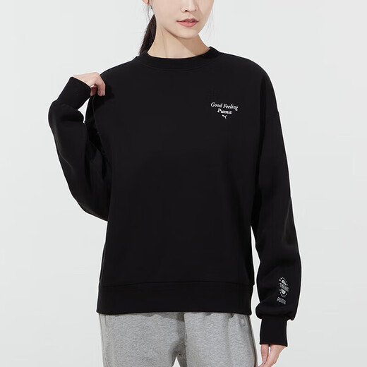 彪马（PUMA）女装加绒运动套装25冬新款经典保暖卫衣套头衫收口长裤两件套 休闲两件套 S