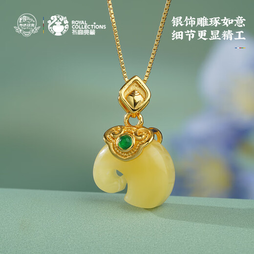 Potala Palace beeswax auspicious elephant pendant for women, 925 silver necklace, fashionable clavicle chain, original design, birthday gift for girlfriend