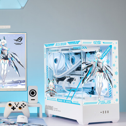ASUS TUF family bucket 14th generation i7 14700KF/5070Ti assembled computer blowing snow ammunition library game e-sports desktop host pure white machine four i7 14700KF+RTX5080