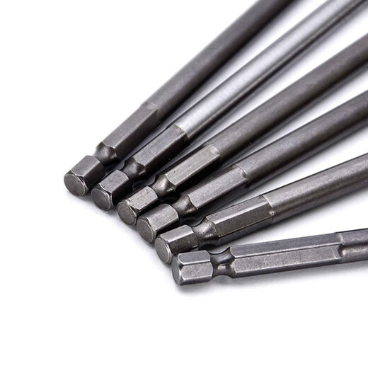 Three-point woodworking flat drill woodworking drill bit, hexagonal handle woodworking hole opener set, flat drill bit board hole puncher, silver hexagonal handle flat drill 6 pieces