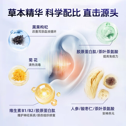 Dakn Cronotheanine Mingbao Qing Ering Erling Erling Neurological Brain Ting Schwarzfrucht Wolfberry Ginseng offizielle authentische Produkte, die vom Manager empfohlen wurden [3 Flaschen] Tinnitus_soassing Stress_First Choice