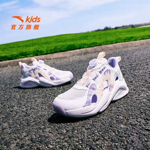 ANTA Children's Sandals Girls' Shoes 2025 Autumn New Arrival Overbearing Frame Shoes Sports Shoes Baotou Beach Sandals Girls White/Yangxu Purple-6 33