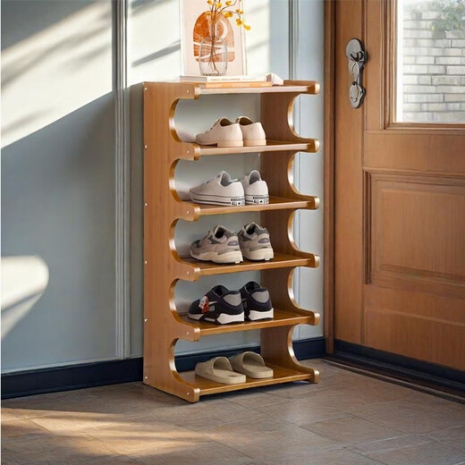 Ou Runzhe simple shoe rack household wooden door multi-layer dormitory storage rack bamboo shoe cabinet 6 layers 50