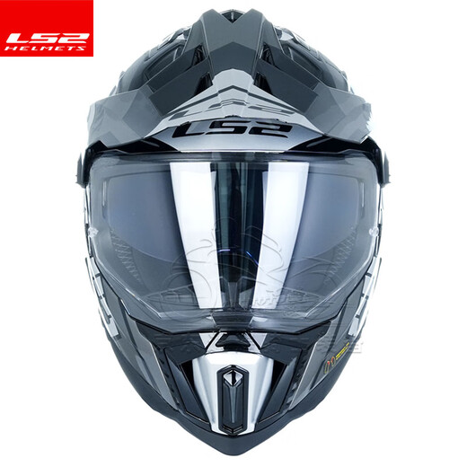 LS2 Fibra de carbono de carbono Tensión Tensión Tensión Casco Casco Motocicleta masculina Casco completo Casco Four Seasons Transpirable Doble Lente MX701 Modelo de fibra de vidrio - Escalera gris para cubierta de cabeza de seda de hielo Summer XXXXL (64 cm Recomendado)