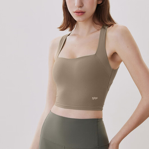 Gigt Jiji sports bra women's breast-reducing shock-proof cross-beautiful back Pilates bra yoga fitness bra Cocoa M (70C70D/75B/75C/75D)