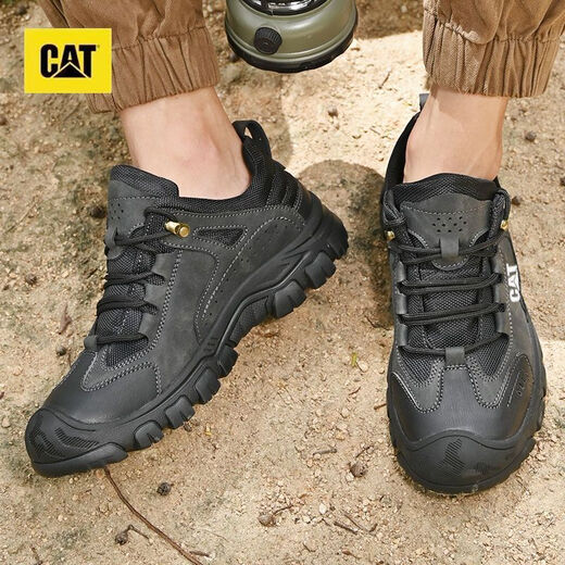 Carter Cat Carter Herrenschuhe Wandern im Freien Wandern Schicht Cowide Casual Sporttasche Großgröße Low -Top -Arbeit Schuhe Herren schwarz 40