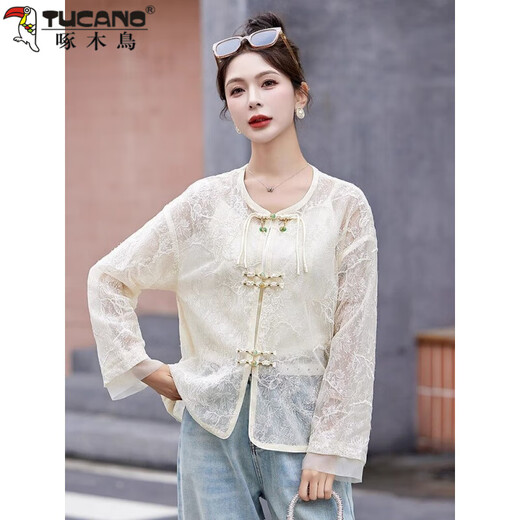 Woodpecker (TUCANO) new Chinese style thin coat 2025 summer new style super beautiful socialite design sense noble outerwear women picture color 9856 M