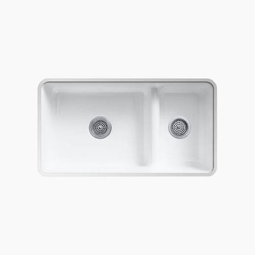 Yongfan Kohler K-6625-0 sur la plate-forme Andong, bassin de cuisine en fonte à double utilisation, cuisine à double caisse, etc. Basin de lavabo, bassin simple