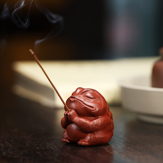 Tibetan pot world Zen purple sand golden toad incense insert tea pet indoor household sandalwood incense insert incense incense tea tray ornaments golden toad incense insert