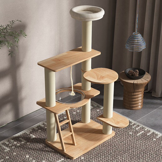 Madera sólida Gat Cat Crawler Integrated Cat Nest Platform de salto Tablero Four Seasons Universal Space Space Capsule Pet Suministies 9221 Capsule de espacio de madera sólida Catterio de gato