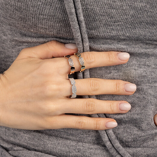 Libiao purple same style APMMonaco rose gold ring light luxury high-end gift for best friend 520 exquisite rose gold ring 48