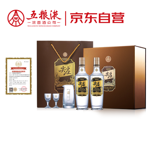 五粮液股份 尖庄高光浓香型白酒52度 500mL*2瓶 酒具礼盒送礼宴饮