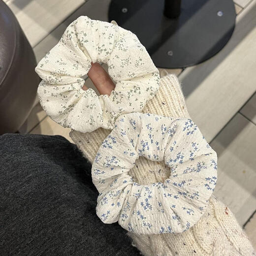 Sweet girly floral hair tie, super fairy bow ribbon, large intestine hair tie, cute and versatile ponytail internet celebrity hair rope, random floral set