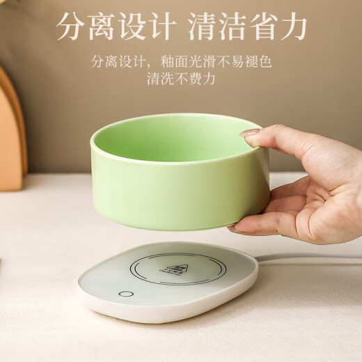 OIMG猫咪恒温饮水机加热喝水碗宠物冬天喂食喂水碗酸奶机猫陶瓷饮水器 400ml黑色防干烧陶瓷碗多档恒温