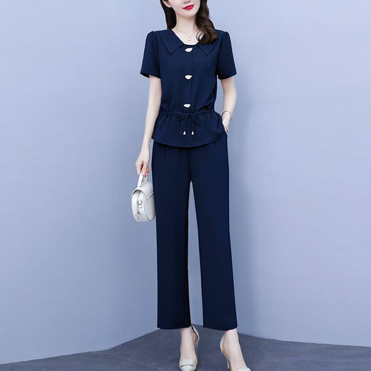 Specht Casual Professional Anzug für Frauen im Sommer 2025 Neue modische altersreduzierende Mutter M Muttertemperament Schlampe Hose Zweiköpfige Khaki [Temperatur/Altersreduzierung/-Modierung] M 90-105jin [Jin gleich 0,5 kg]