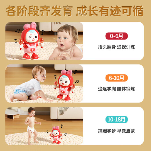 皇恩0-3岁抬头训练婴幼儿玩具电动跳舞小兔子新生宝宝学爬行儿童礼物