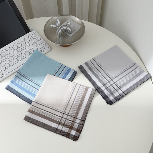 
OEMG men's middle-aged and elderly handkerchiefs, cotton thin old fashioned nostalgic carries soft pure cotton sweat-absorbing handkerchief, old fashioned (3 packs) about 39CMX39CM