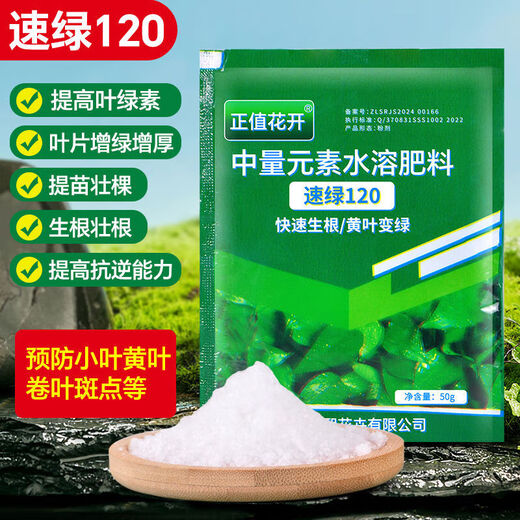 Quick Green 120 Foliar Fertilizer Chlorophyll Genuine Thick Leaf Vegetables Flowers Fruits and Vegetables Universal Water-Soluble Fertilizer Factory Direct Sales Powerful Quick Green 120 50g*10 Bags Standby
