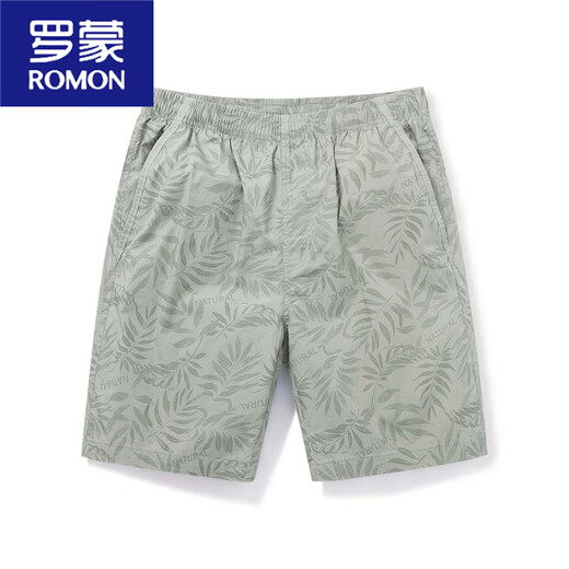 罗蒙（ROMON）夏季薄款中裤宽松5分棉居家沙滩裤中裤外穿休闲短裤男士五分裤 9215深蓝 4XL