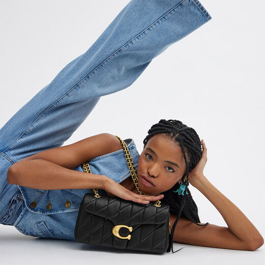 COACH Gift Star Style Women's Diamond Quilted TABBY No. 26 Crossbody Shoulder Handbag for Women B4/Black