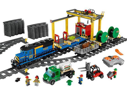 City Series 60052 Frachtzug Fernbedienungsversion Kinderversammlung Chinesische Bausteine ​​Zugspielzeug 02008 Güterzug Fernbedienungsversion Version