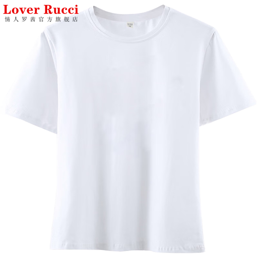 LOVER RUCCI纯棉白色短袖t恤女体恤2025年夏装新款潮宽松夏季女装上衣服正肩 KC693白 S