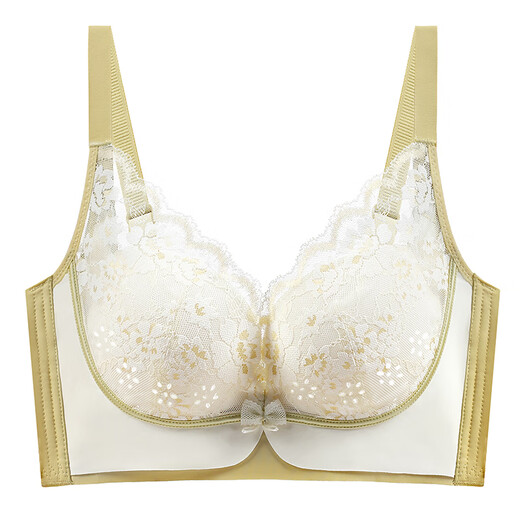 Modal Summer Hole Cup Thin Seamless Underwear Women's Push Up Breathable Anti-Sagging Breast Reduction Wireless Bra Champagne 75B 34