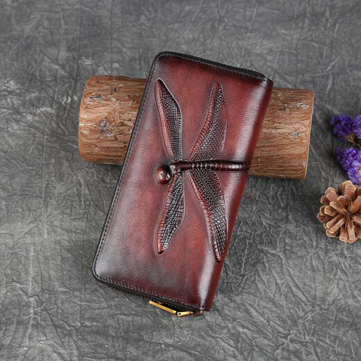 Goyn Wallet Frauen langes Leder 2022 Neue Kupplung Trendy Retro-Taschen Top-Schicht Cowhide grenzüberschreitend einteilig Versand Blau
