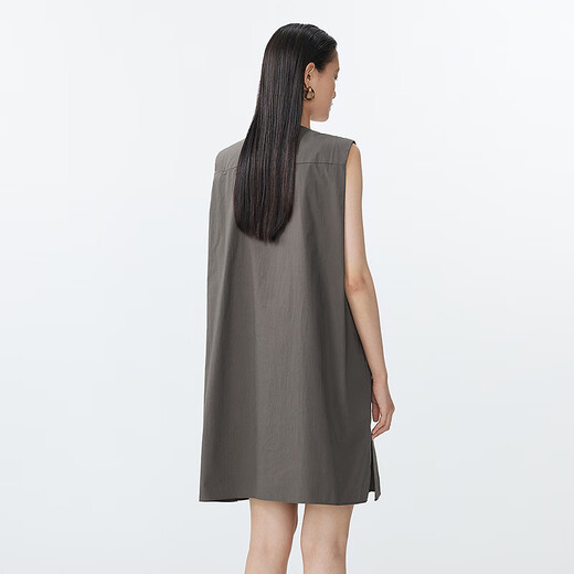 Jnby/Jiangnan Buyi 25 Sommer Neues chinesisches Kleid gerade ärmellose runde Hals weich und bequem 5p5g13570 255/Green Coffee xs