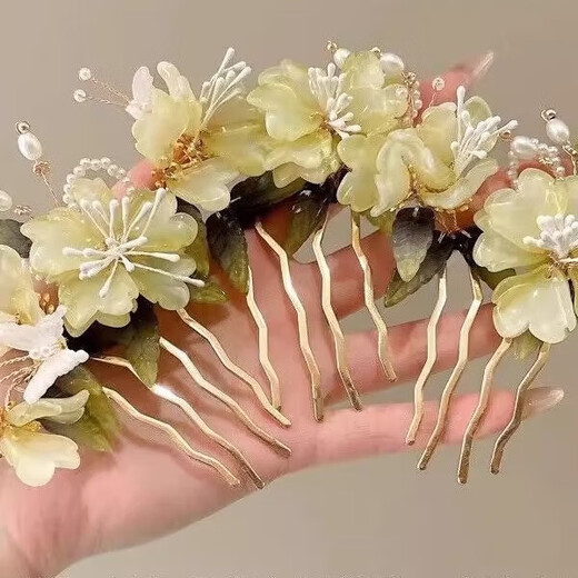 New Chinese style U-shaped hairpins for women, Hanfu cheongsam accessories hairpins 2025 new style ancient style hairpins 1# turquoise U-shaped hairpins