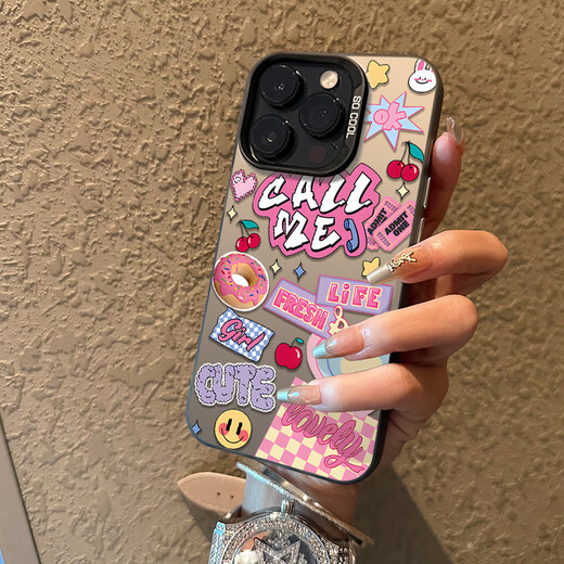 觉予甜甜圈英文苹果16手机壳14plus新款13miniiPhone15可爱11promax女12小众xr7网红8硅胶 【红色】甜甜圈英文3893 iPhone 14 Pro Max