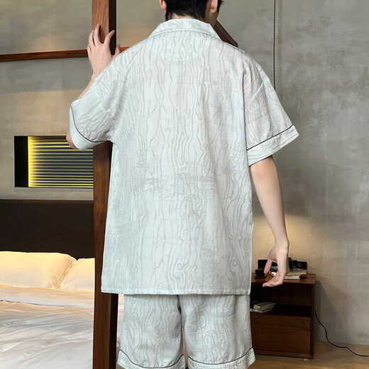 Langsha 2025 Nouveau été à glace fraîche de glace à manches courtes pour hommes à manches courtes pour hommes à la mode pour les vêtements de vêtements pour garçons. Ice Silk 6627 L Hauteur recommandée 170, poids 100-130
